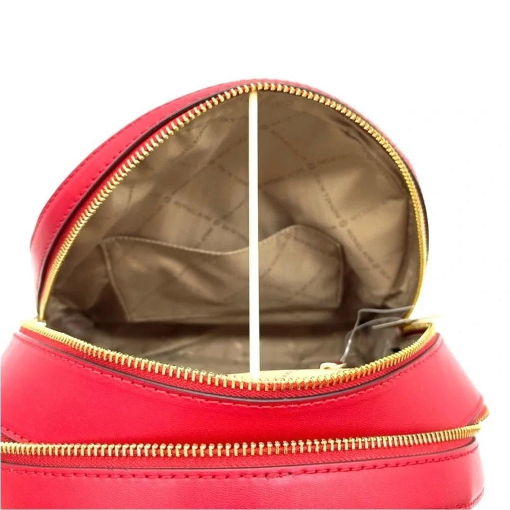 Michael Kors Medium Jaycee Zip Pocket Backpack Red/Gold - Picture 9 of 12